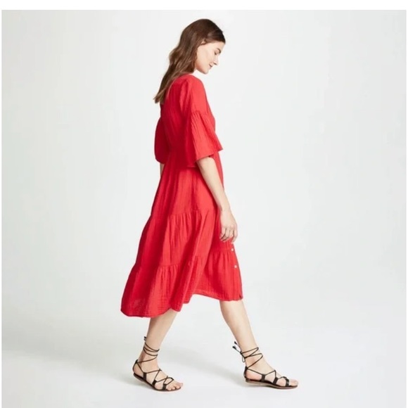 Xirena Kendall Midi Dress in Red Hot Sz S - Picture 3 of 4